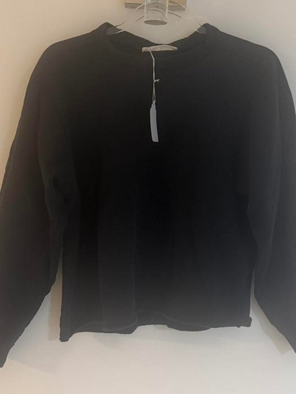 Wol hide easy winter sweatshirt black small organic cotton